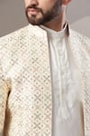 Buy_Kasbah_White Chanderi Embroidered Floral Bandhgala Jacket _Online_at_Aza_Fashions