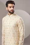 Kasbah_Beige Georgette Embroidery Full Sleeve Kurta Set _Online_at_Aza_Fashions