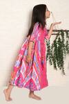 Shop_The Cotton Staple_Pink Cotton Rainbow Ikat Print Panelled Dress _Online_at_Aza_Fashions