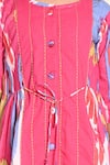 The Cotton Staple_Pink Cotton Rainbow Ikat Print Panelled Dress _at_Aza_Fashions