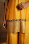 Omana By Ranjana Bothra_Yellow Cotton, Silk, Organza Gota Patti, Embroidery Noor Placement Kurta Set _at_Aza_Fashions