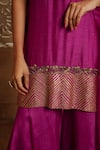 Buy_Omana By Ranjana Bothra_Magenta Cotton, Silk, Organza Gota Patti, Noor Placement Kurta Gharara Set _Online_at_Aza_Fashions