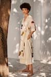 Buy_Kharakapas_Cream Mul Cotton Printed Lost Floral Pattern Kurta And Pant Co-ord Set  _Online_at_Aza_Fashions