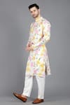 Kalp_Multi Color Cotton Print Floral Altair Vintage Kurta _Online_at_Aza_Fashions