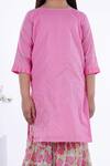 Shop_Kalp_Pink Cotton, Lurex Embroidery, Gota Patti Gulbahar Kurta Sharara Set_Online_at_Aza_Fashions