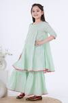 Kalp_Green Cotton, Lurex Gota Patti Najma Embroidered Kurta And Sharara Set  _Online_at_Aza_Fashions