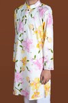 Buy_Kalp_Multi Color Cotton Printed Floral Hand Block Kurta Set _Online_at_Aza_Fashions