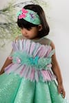 Lil Angels_Green Embellished Feather Structured Gown _Online_at_Aza_Fashions