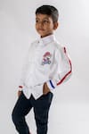 Lil Angels_White Cotton Embroidered Beads Mario Shirt _Online_at_Aza_Fashions