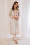 Buy_Vaani Beswal_Off White Kurta- Handwoven Cotton Silk, Placket Embroidered And Pant Set _Online_at_Aza_Fashions