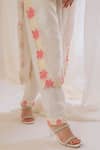 Vaani Beswal_Off White Kurta- Handwoven Cotton Silk, Placket Embroidered And Pant Set _at_Aza_Fashions
