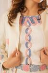 Vaani Beswal_Off White Handwoven Silk Floral, Kadai Open Embroidered Jacket _at_Aza_Fashions