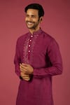 Krishna Mehta_Magenta Pst Printed Geometric Pattern Kurta Set _Online_at_Aza_Fashions