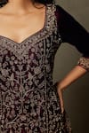 Shop_RI.Ritu Kumar_Purple Silk Embroidery And Woven Zardozi & Jaal Pattern Jwala Kurta Lehenga Set _Online_at_Aza_Fashions