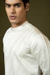 Buy_Paarsh_Ivory Linen, Satin, Cotton Embroidery Chid Asymmetric Kurta Set 