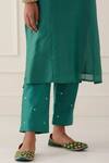Kamaltaas Green Chanderi Silk, Lining Mulmul Gota, Pittan Embroidered Kurta And Pant Set at Aza Fashions Kamaltaas_Green Chanderi Silk, Lining Mulmul Gota, Pittan Embroidered Kurta And Pant Set _at_Aza_Fashions