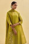 Buy Kamaltaas Green Chanderi Silk, Lining Mulmul Gota, Pittan Work Embroidered Kurta Set Buy_Kamaltaas_Green Chanderi Silk, Lining Mulmul Gota, Pittan Work Embroidered Kurta Set