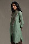 Ritu Kumar_Green Handloom Cotton Chanderi Kurta_Online_at_Aza_Fashions