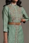 Shop_Ritu Kumar_Green Handloom Cotton Chanderi Kurta_Online_at_Aza_Fashions