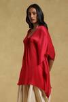 Ritu Kumar_Crimp Satin Textured Kaftan Kurta_Online_at_Aza_Fashions