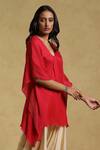 Buy_Ritu Kumar_Crimp Satin Textured Kaftan Kurta_Online_at_Aza_Fashions