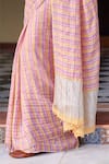 Dressfolk_Multi Color 100% Linen And Zari Woven Stripe Kangan Pattern Saree  _Online_at_Aza_Fashions