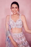 Lashkaraa_Pink Satin Ombre Embellished Lehenga Set_Online_at_Aza_Fashions
