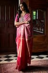 Kasturi Kundal_Pink Pure Silk Peacock And Floral Natkhat Chiraiya Hand Woven Saree  _Online_at_Aza_Fashions