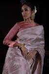 Buy_Kasturi Kundal_Ivory Pure Silk Floral Motifs Jaal Manjari Woven Saree_Online_at_Aza_Fashions