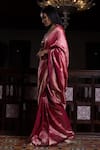 Buy_Kasturi Kundal_Fuchsia Pure Silk Geometric Motifs Jhilmil Sitara Banarasi Saree  _Online_at_Aza_Fashions