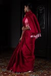 Kasturi Kundal_Red Pure Silk Nakhreeli Laal Banarasi Handloom Saree  _at_Aza_Fashions