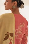Kasturi Kundal_Brown Printed Pushpa Pure Linen Handloom Saree With Unstitched Blouse _at_Aza_Fashions