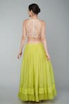 Buy_Keith Gomes_Yellow Georgette Embellished Beads Round Sequin Crop Top Skirt Set _Online_at_Aza_Fashions