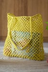 Shop_Riti_Yellow Kinnari Macrame Work Beach Bag _Online_at_Aza_Fashions