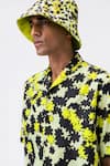 Buy_Genes Lecoanet Hemant_Yellow Cotton Poplin Floral Patterns Cuban Collar Shirt _Online_at_Aza_Fashions