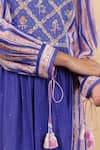 Buy_Pita Nila_Purple Chanderi, Silk Organza, Cotton Kira Printed Gathered Kurta Set _Online_at_Aza_Fashions