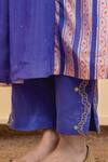 Shop_Pita Nila_Purple Chanderi, Silk Organza, Cotton Kira Printed Gathered Kurta Set _Online_at_Aza_Fashions