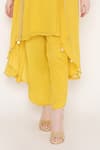 Bha Sha_Yellow Georgette, Crepe Beads, Lakshika Sleeve Embroidered Jacket Pant Set _at_Aza_Fashions