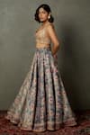 Buy_RI.Ritu Kumar_Grey Blouse Hasika Floral Print Lehenga Set_Online_at_Aza_Fashions