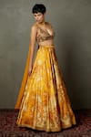 Buy_RI.Ritu Kumar_Yellow Blouse Silk And & Lehenga & Dupatta Print & Kylie Set _Online_at_Aza_Fashions