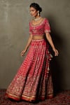 Buy_RI.Ritu Kumar_Fuchsia Lehenga And Blouse-silk Satin Embroidered Jaya Floral Bridal Set _Online_at_Aza_Fashions