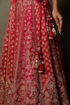 RI.Ritu Kumar_Fuchsia Lehenga And Blouse-silk Satin Embroidered Jaya Floral Bridal Set _at_Aza_Fashions