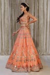 Archana Kochhar_Orange Blouse And Lehenga Raw Silk Digital Printed Floral Peacock Bridal Set _Online_at_Aza_Fashions