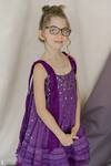 Buy_Swati Golyan_Purple Cotton Embroidery Sequins Frill Dress  _Online_at_Aza_Fashions