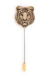 Cosa Nostraa_Gold Fiery Tiger Lapel Pin_Online_at_Aza_Fashions