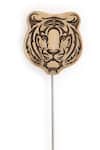 Buy_Cosa Nostraa_Gold Fiery Tiger Lapel Pin_Online_at_Aza_Fashions