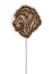 Buy_Cosa Nostraa_Gold Lion Mane Lapel Pin_Online_at_Aza_Fashions