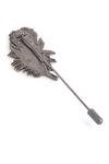 Cosa Nostraa_Black Peacock Grace Brass Lapel Pin_at_Aza_Fashions