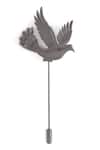 Cosa Nostraa_Black Flying Bird Lapel Pin_Online_at_Aza_Fashions