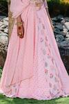 Redpine Designs_Pink Viscose, Georgette, Crepe And Floral Print Lehenga Set With Belt _Online_at_Aza_Fashions